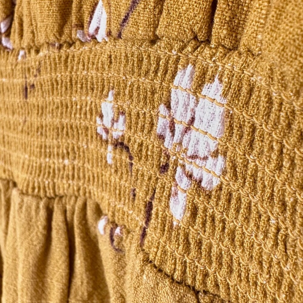 Universal Thread Mustard Yellow Floral Midi Dress - Picture 8 of 13
